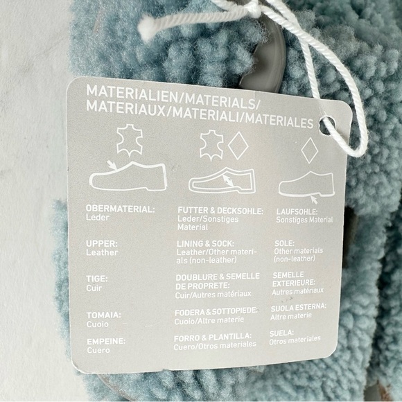 NWT Birkenstock Papillio Arizona Big Buckle Shearling fuzzy sandal blue 39/8 - Picture 9 of 16